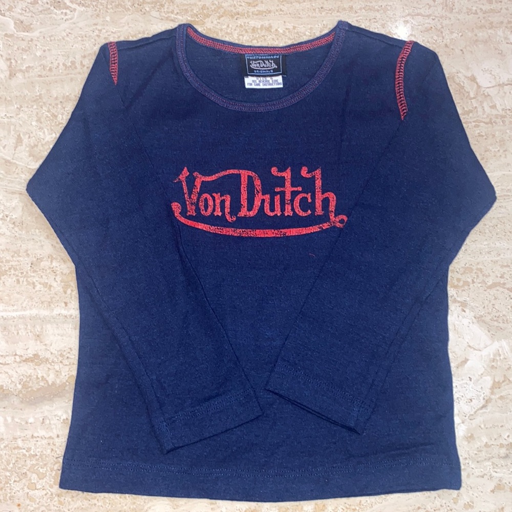 NWOT Von Dutch Size 6 Boy’s Blue & Red long sleeve shirt